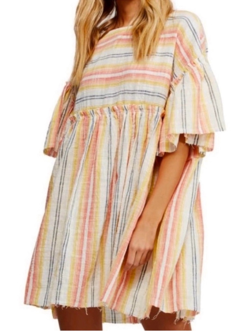 Like New Free People Summer Nights Dress / Top Multi Stripe Oversized Medium